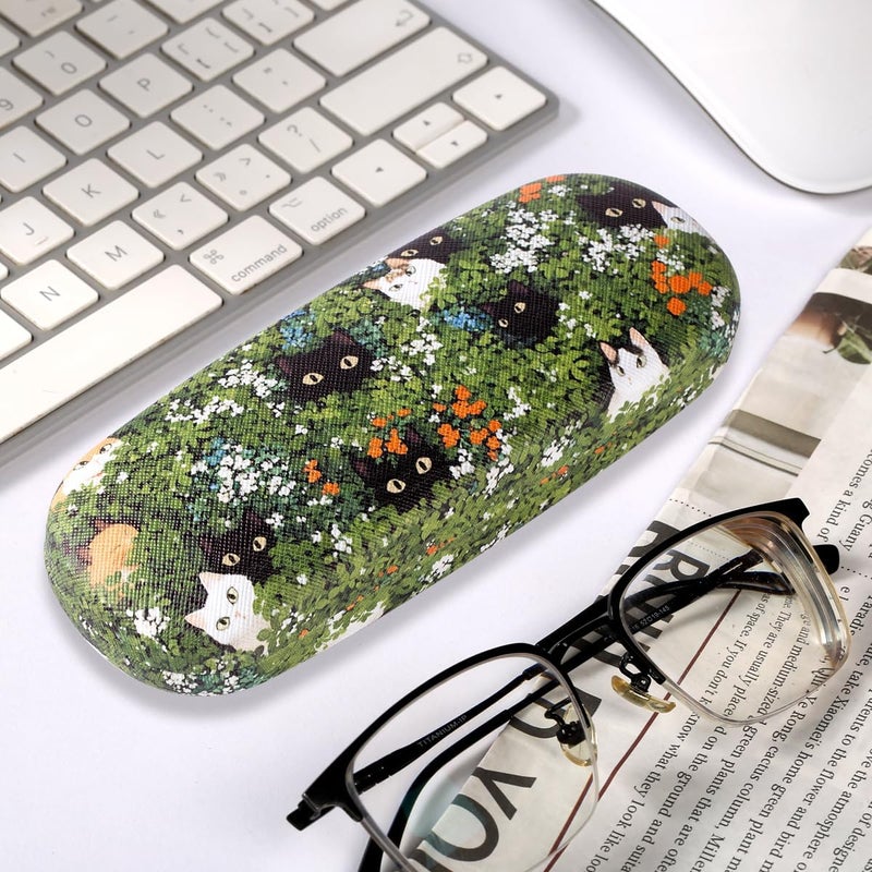 PERFECTSIGHT Store Hard Shell Eyeglasses Case, PU Leather Protective Glasses Case, Cute Eyeglass Case for Women Men Girls - Image 2